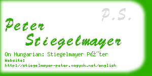 peter stiegelmayer business card